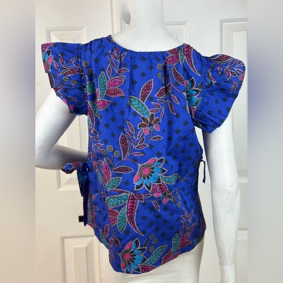 SUGARLIPS Rayanne Indigo Chia Flutter Peplum Top Size XS. E98 - Picture 13 of 14